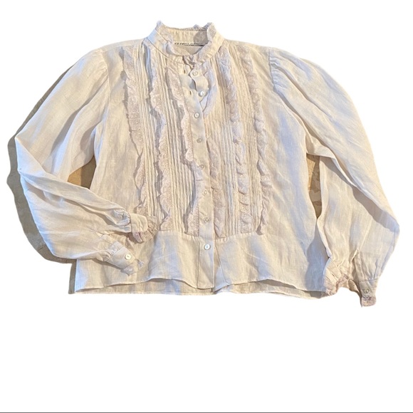 GLORIA SACHS vintage RUFFLE blouse top - Picture 5 of 5